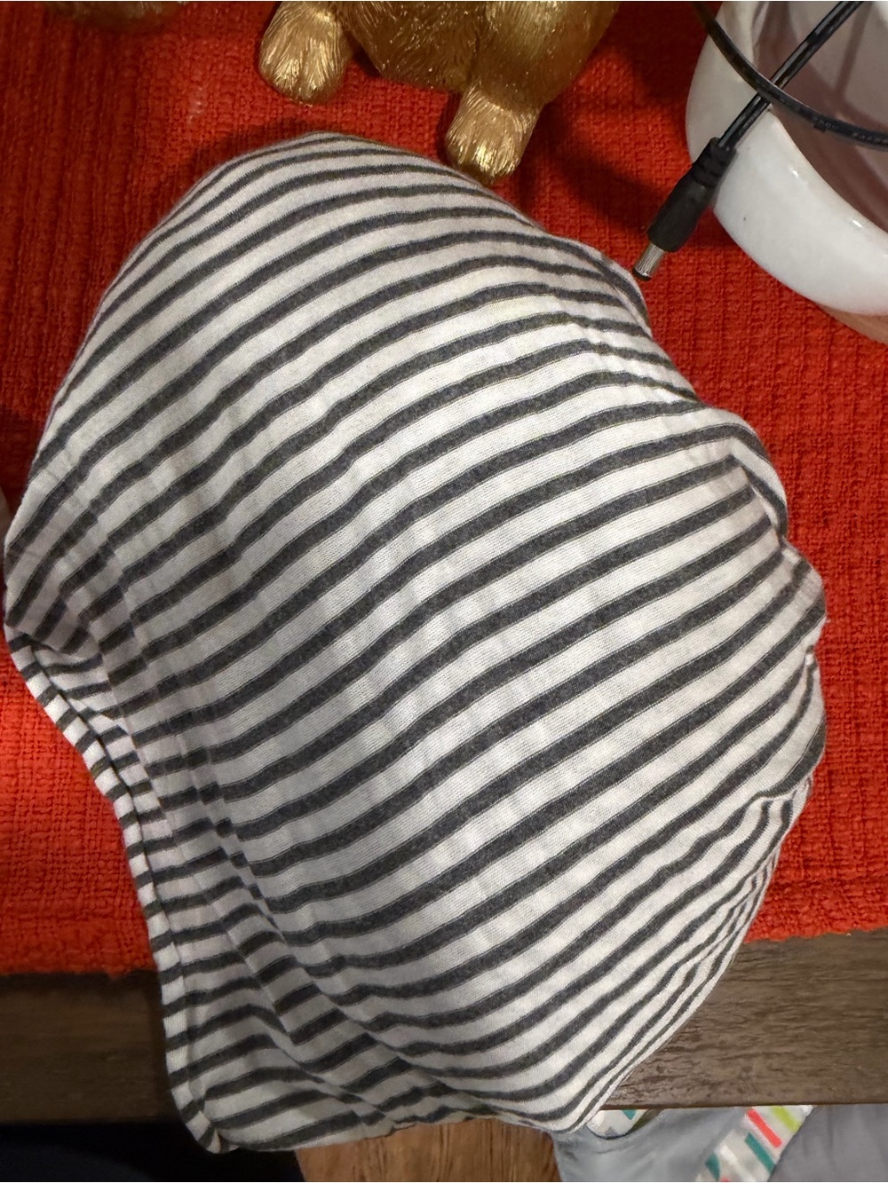 solly baby grey and White Striped Baby Cover